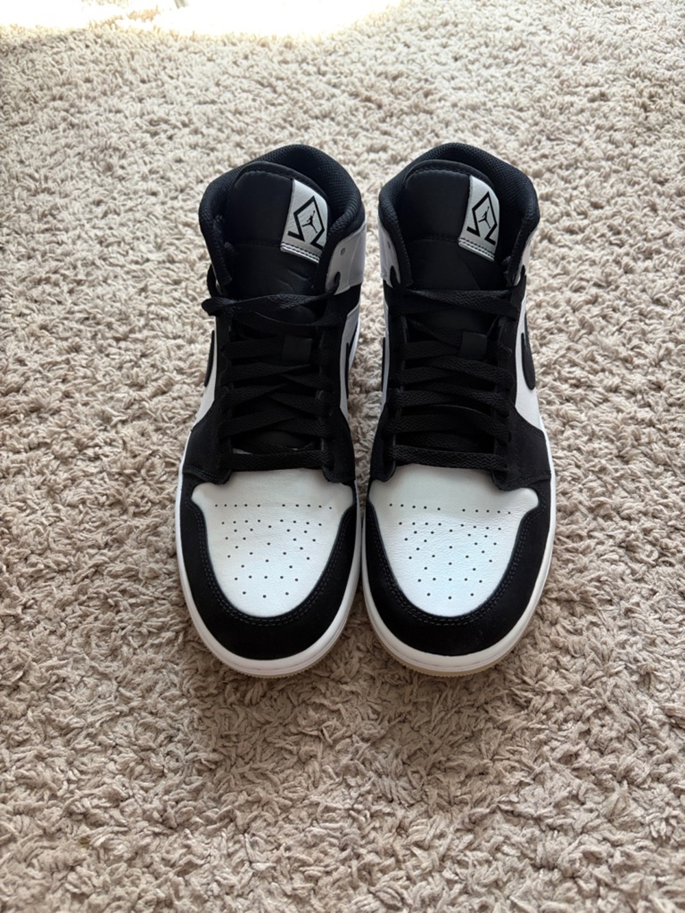 Nike Jordan 1 Black and White High-Top Sneakers - Men's